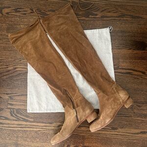 Aquatalia Tan Suede Knee High Boots